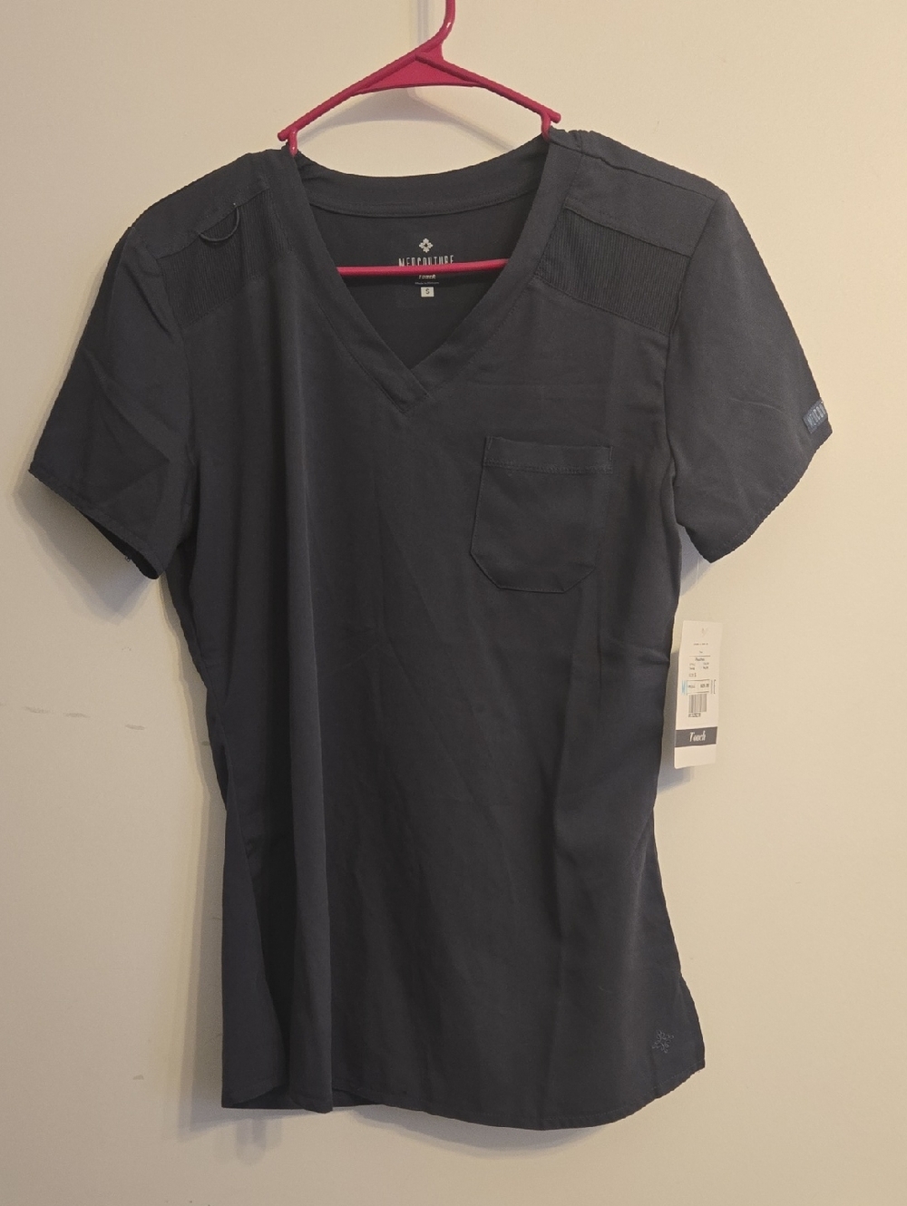 Women's V-Neck Pocket Shirt in Charcoal